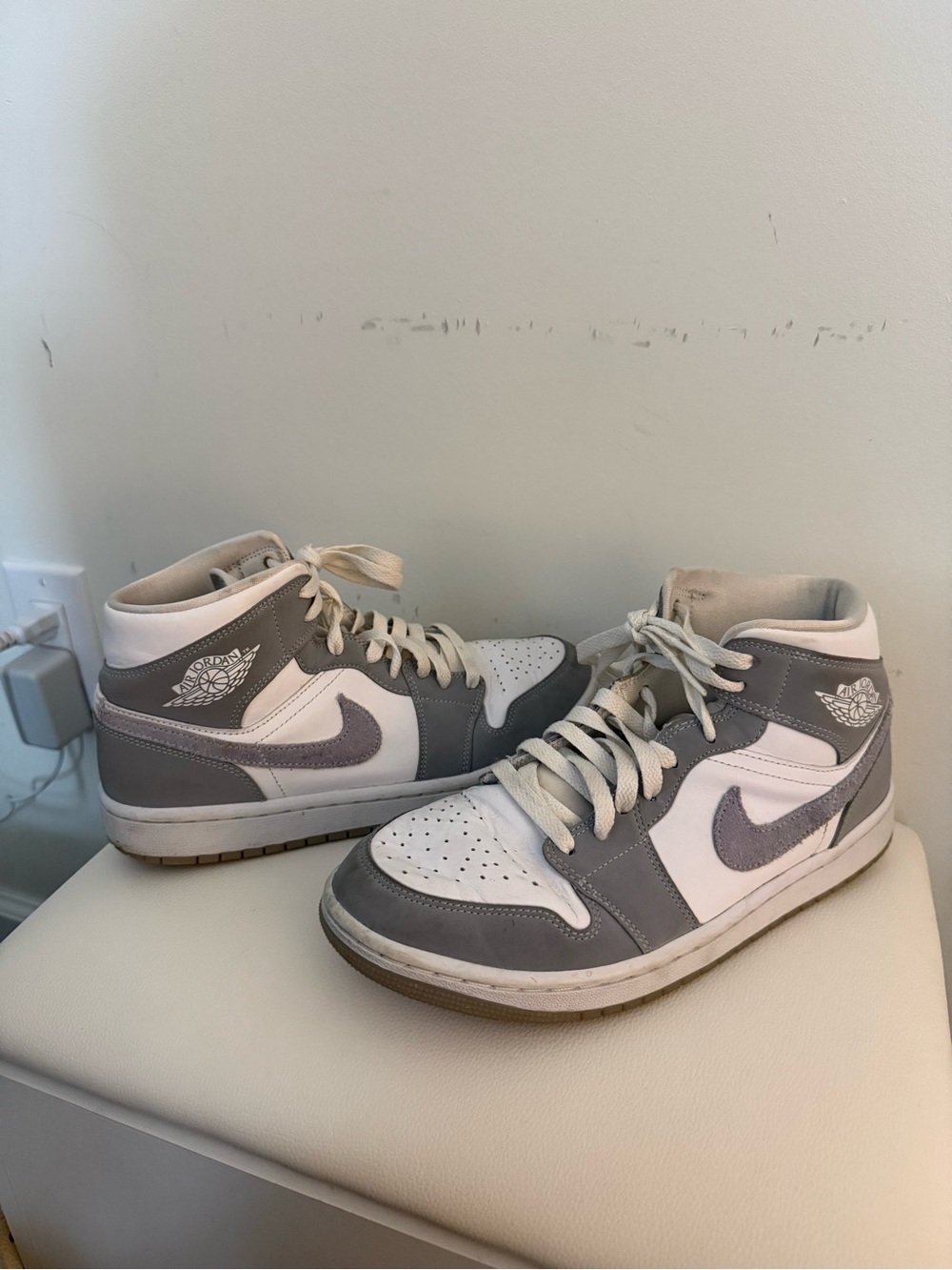 Woman’s Nike Air Jordan 1 Mid “Wolf Grey Aluminum”